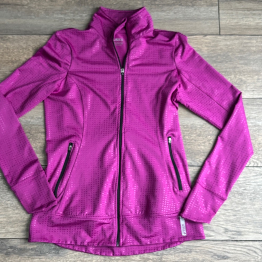 ASICS Zip Up Long Sleeve Running Jacket Pink Purple Magenta Sz XS